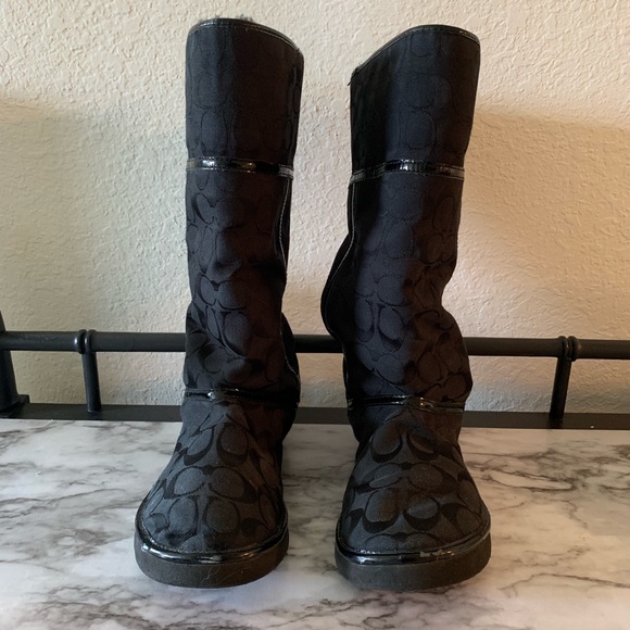 Coach Nikole Black Fur Boots - Picture 1 of 6